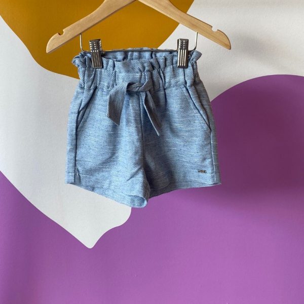 Shorts azul c/ laço 2 anos