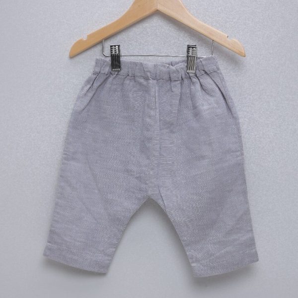 Calça saruel de linho cinza