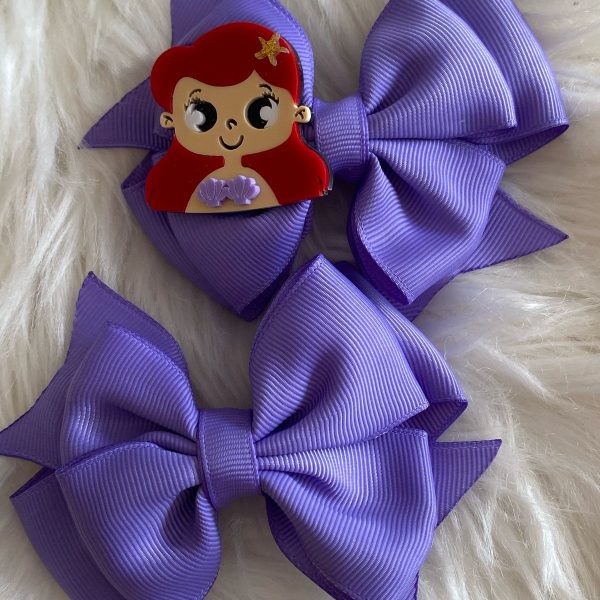 Kit de laços para cabelo infantil lilás