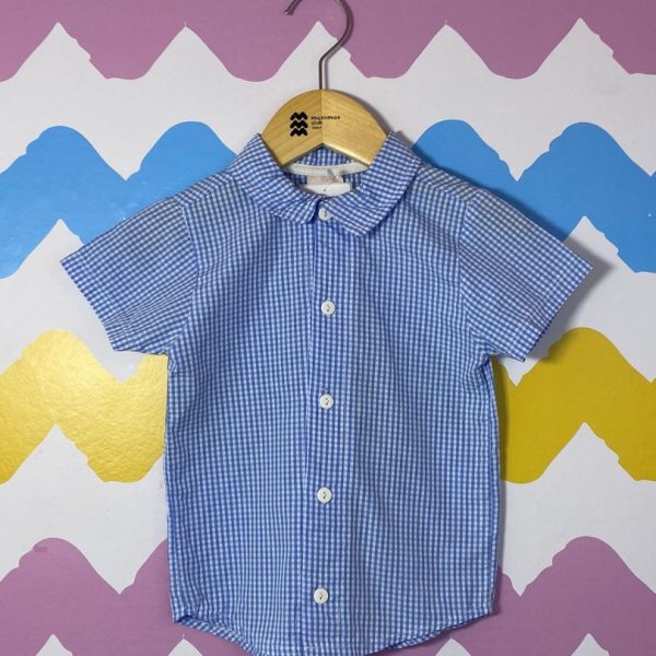 Camisa xadrez azul claro