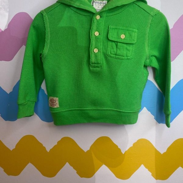 Blusa verde manga longa 9 meses