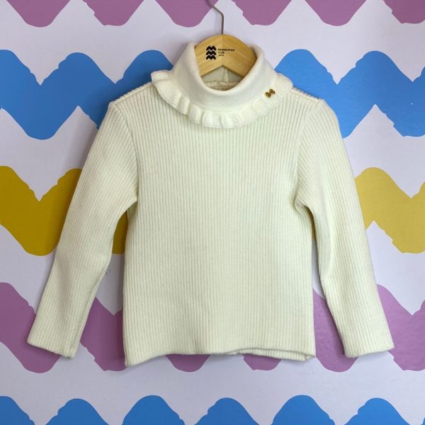 Blusa gola alta off white 6 anos