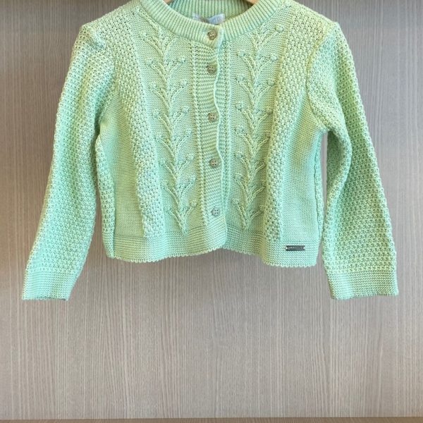 Cardigan de tricot pistache 2 anos