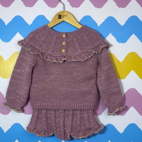 Conjunto Lilás de tricô