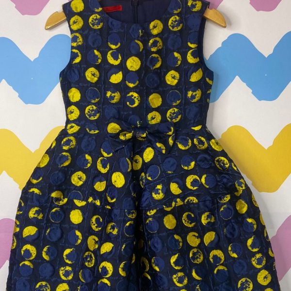 Vestido azul texturizado 3 anos