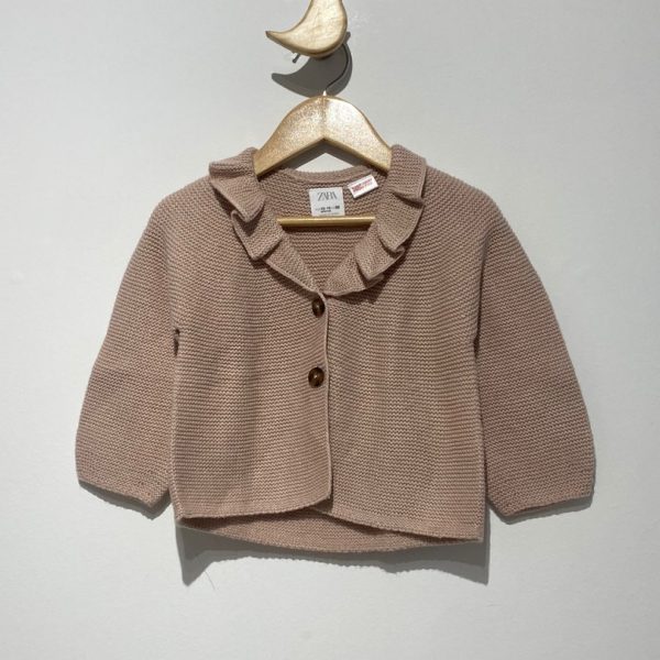 Cardigan de tricô rosa 12-18 meses