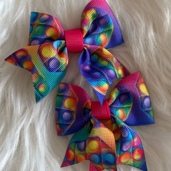 Kit laços de cabelo infantil estampado