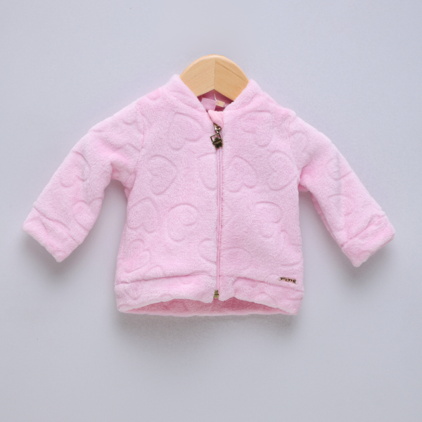 Jaqueta de plush rosa 3 meses