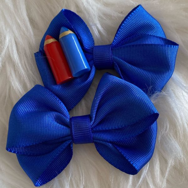 Kit de laços de cabelo com detalhe de lápis