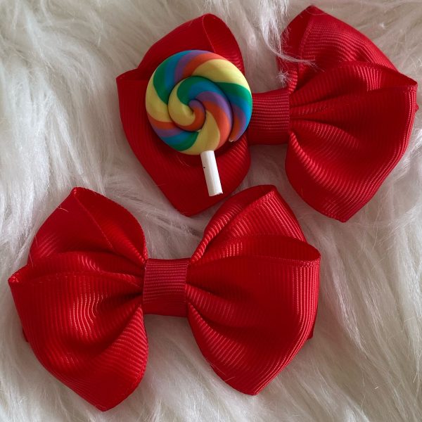 Kit de laços de cabelo infantil pirulito