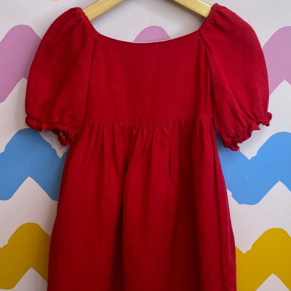 Vestido vermelho de linho