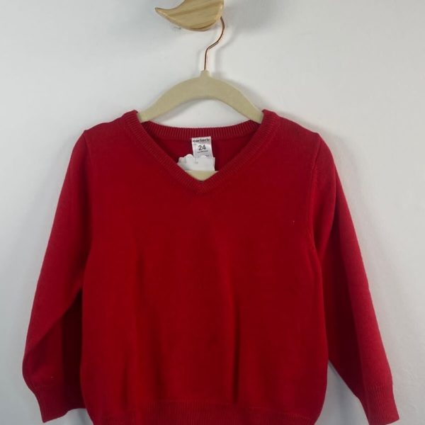 Suéter de tricô vermelho 2 anos