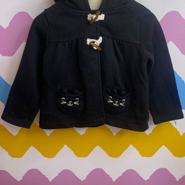 Casaco preto de gatinho 24 meses