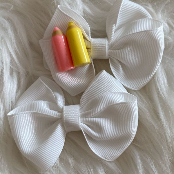 Kit de laços de cabelo infantil branco