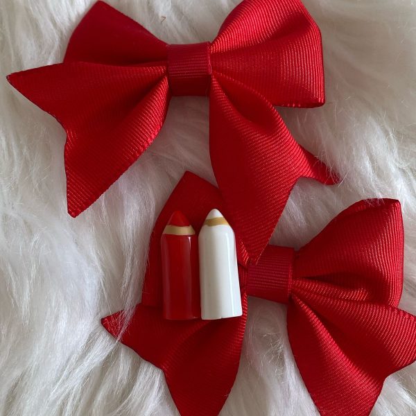Kit de laços de cabelo infantil vermelho