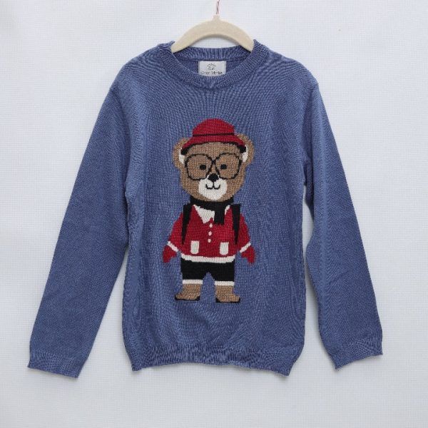 Cardigan de tricô urso 6 anos
