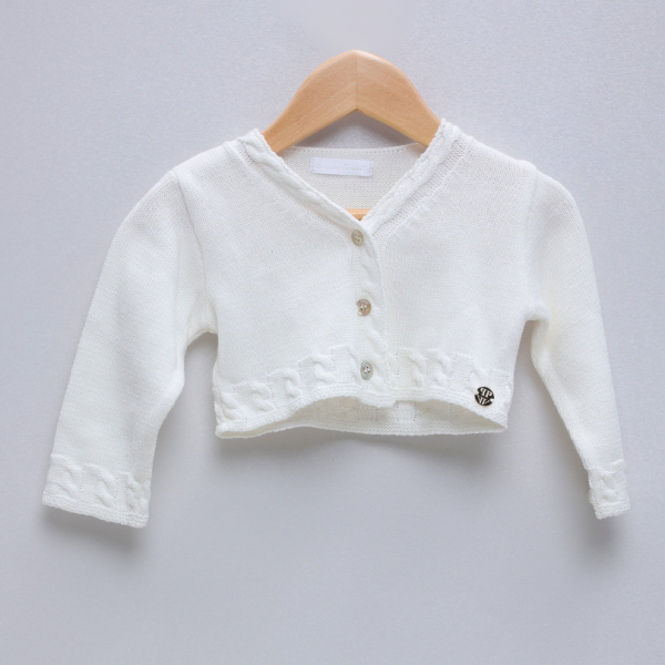 Bolero de tricô Off White 12 meses