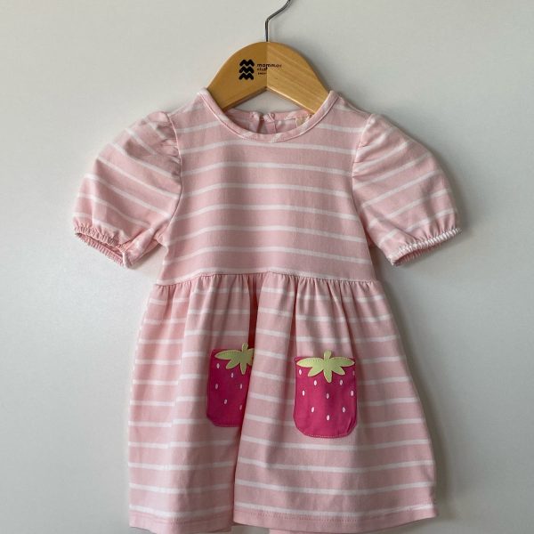 Vestido rosa listrado 6 meses
