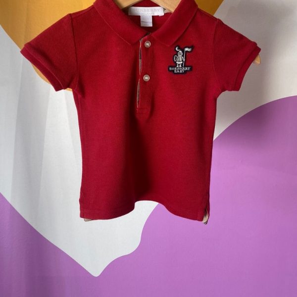 Camiseta gola polo Vermelha 6 meses